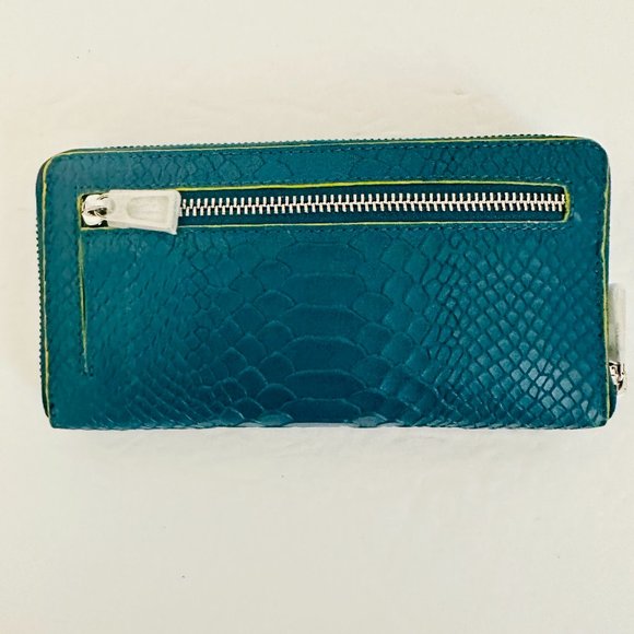 LODIS  IRIS PYTHON EMBOSSED ZIP AROUND WALLET BLUE - Picture 3 of 9